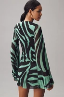 AFRM Kori Mesh Long-Sleeve Mini Dress