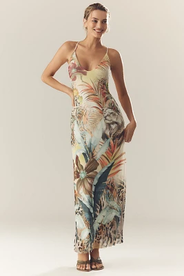 AFRM Romy Sleeveless Scoop-Neck Mesh Maxi Dress