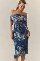 AFRM Zamora Off-The-Shoulder Mesh Midi Dress
