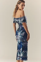 AFRM Zamora Off-The-Shoulder Mesh Midi Dress