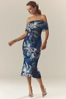AFRM Zamora Off-The-Shoulder Mesh Midi Dress