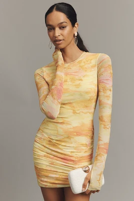 AFRM Long-Sleeve Mesh Mini Dress