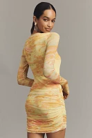 AFRM Long-Sleeve Mesh Mini Dress