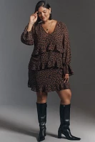 Show Me Your Mumu Plus Long-Sleeve Ruffled Mini Dress