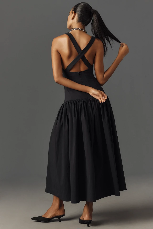 WeWoreWhat Sleeveless Linen Drop-Waist Midi Dress at MarketFair Shoppes in Princeton, NJ WeWoreWhat Sleeveless Linen Drop-Waist Midi Dress at MarketFair Shoppes in Princeton, NJ