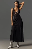 We Wore What Bare V-Neck Lace Maxi Dress