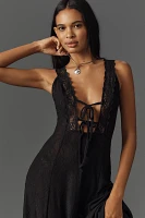 We Wore What Bare V-Neck Lace Maxi Dress