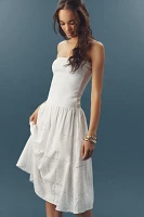 WeWoreWhat Cotton Strapless Ribbed Midi Dress