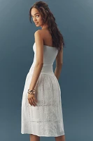 WeWoreWhat Cotton Strapless Ribbed Midi Dress