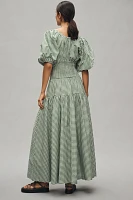 WeWoreWhat Smocked Puff-Sleeve Maxi Dress