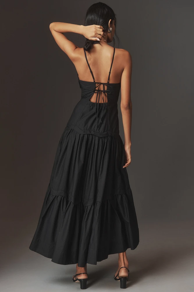 Maeve Halter Tiered Maxi Dress