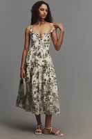 By Anthropologie Sleeveless Sweetheart A-Line Midi Dress