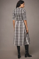 Maeve Short-Sleeve Smocked Midi Shirt Dress