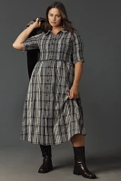 Maeve Short-Sleeve Smocked Midi Shirt Dress