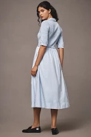 Maeve Short-Sleeve Smocked Midi Shirt Dress