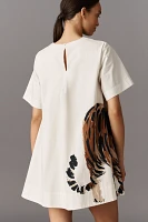 The Emmy Short-Sleeve Swing Mini Dress by Maeve: Graphic Edition