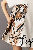 The Emmy Short-Sleeve Swing Mini Dress by Maeve: Graphic Edition