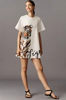 The Emmy Short-Sleeve Swing Mini Dress by Maeve: Graphic Edition
