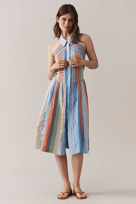 Maeve Collared Halter Shirt Dress