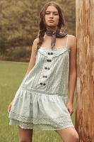 Pilcro Sleeveless Square-Neck Swing Mini Dress