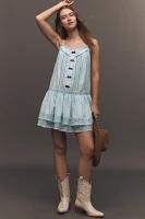 Pilcro Sleeveless Square-Neck Swing Mini Dress