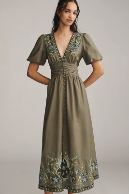 The Katerina Embellished Button-Front Dress