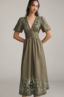 The Katerina Embellished Button-Front Dress