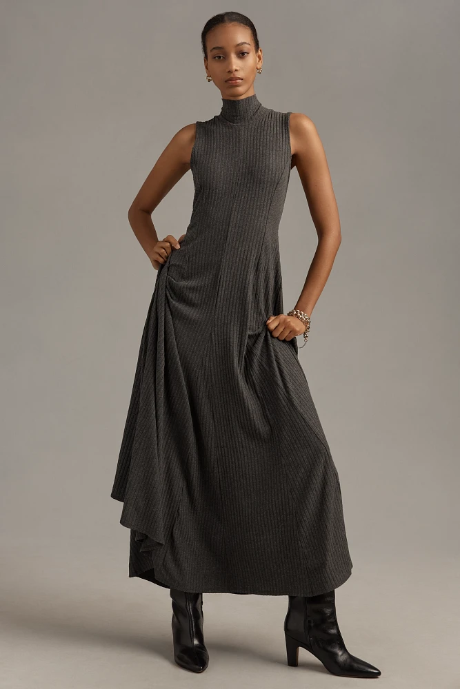 By Anthropologie Sleeveless Mock-Neck Maxi Dress