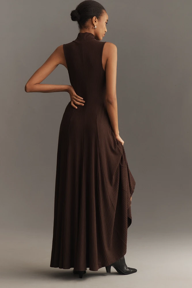 By Anthropologie Sleeveless Mock-Neck Maxi Dress