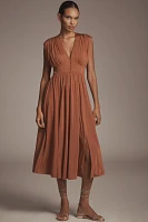 By Anthropologie Sleeveless V-Neck A-Line Midi Dress