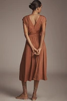By Anthropologie Sleeveless V-Neck A-Line Midi Dress