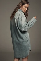 DL1961 Faye Button-Front Denim Mini Shirt Dress