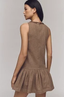 By Anthropologie Beaded Keyhole Sleeveless Mini Dress