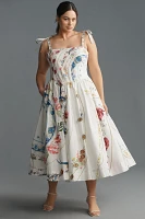 Maeve Tie-Strap Printed Midi Dress