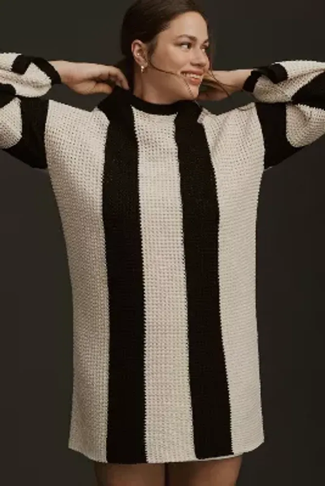 4SI3NNA Long-Sleeve Striped Sweater Mini Dress