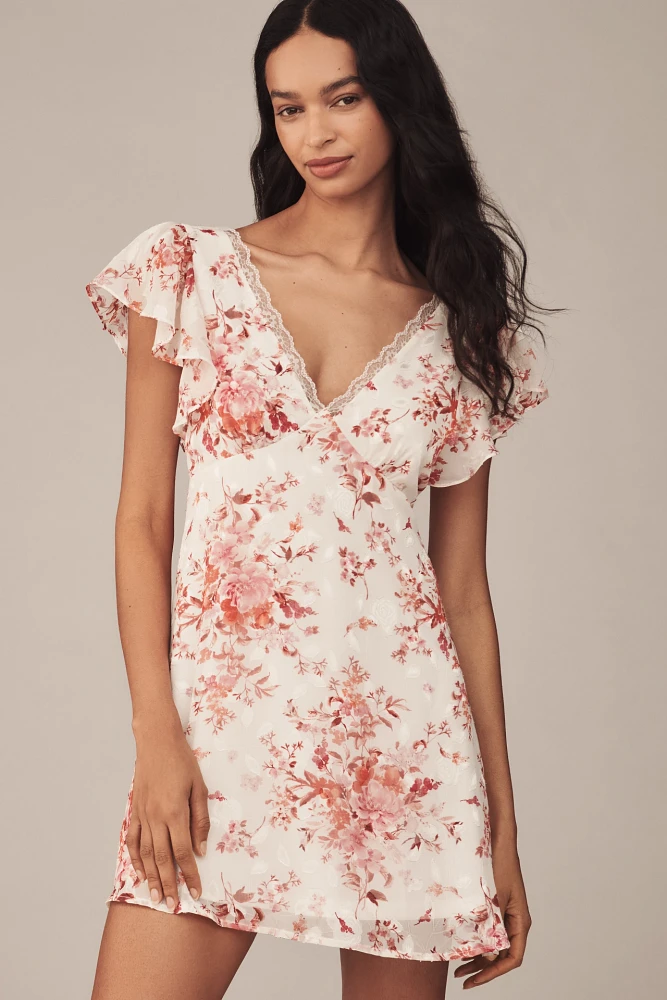 En Elly Lace-Trim Mini Slip Dress