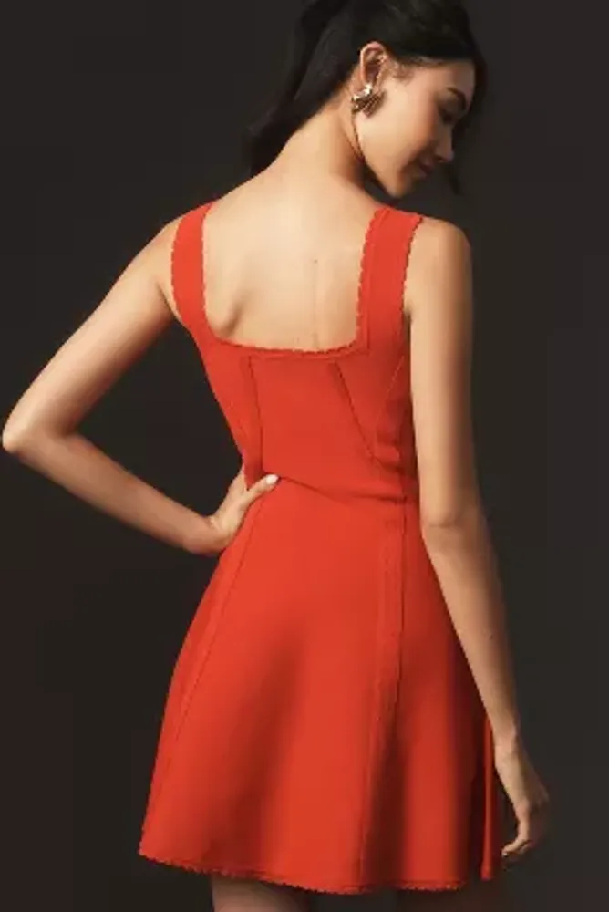 By Anthropologie Square-Neck Sleeveless A-Line Mini Dress