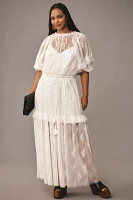 Let Me Be Short-Sleeve Ruffle Maxi Dress