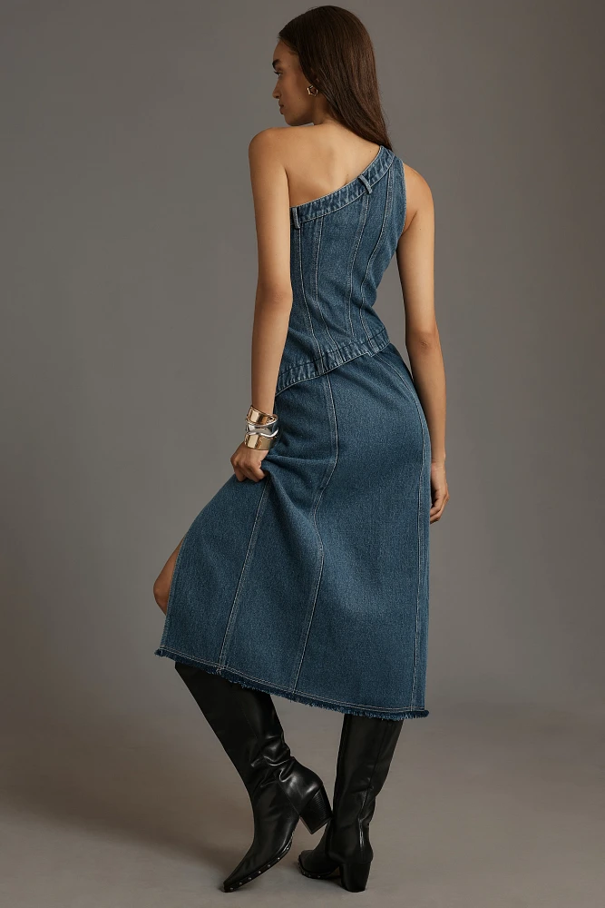 Forever That Girl Camila One-Shoulder Denim Midi Dress