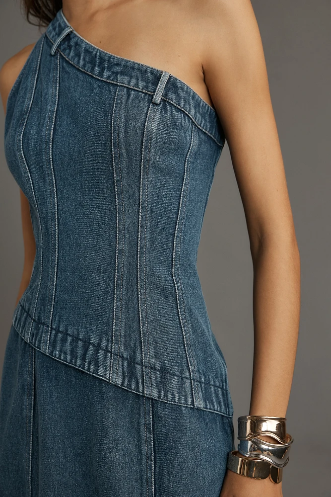 Forever That Girl Camila One-Shoulder Denim Midi Dress