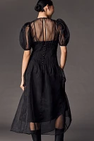 Let Me Be Sheer Pintuck Midi Dress