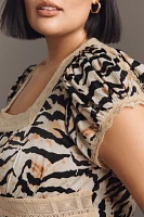 Conditions Apply Adeon Short-Sleeve Slip Midi Dress