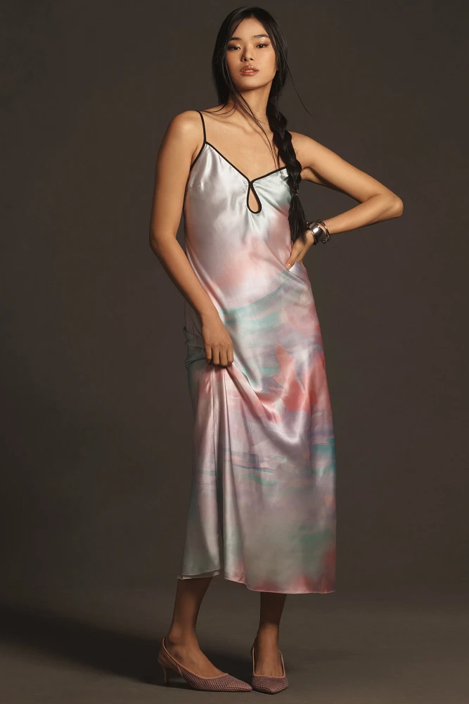 Geisha Designs Printed Slip Midi Dress