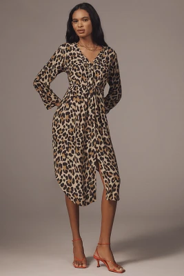 Bl-nk Rikke Long-Sleeve Button-Front Midi Dress