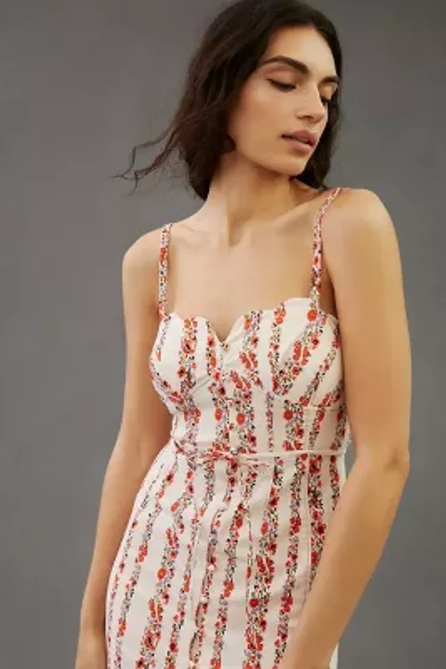 By Anthropologie Sheer Corset Slip Dress