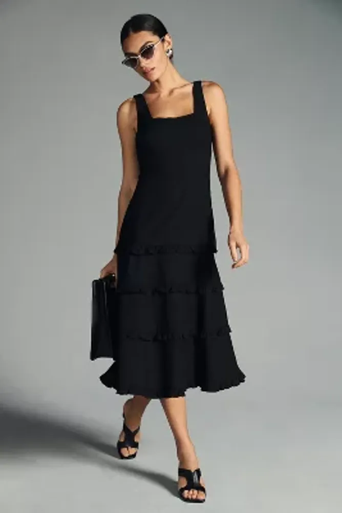 By Anthropologie Tiered Open-Back Dress