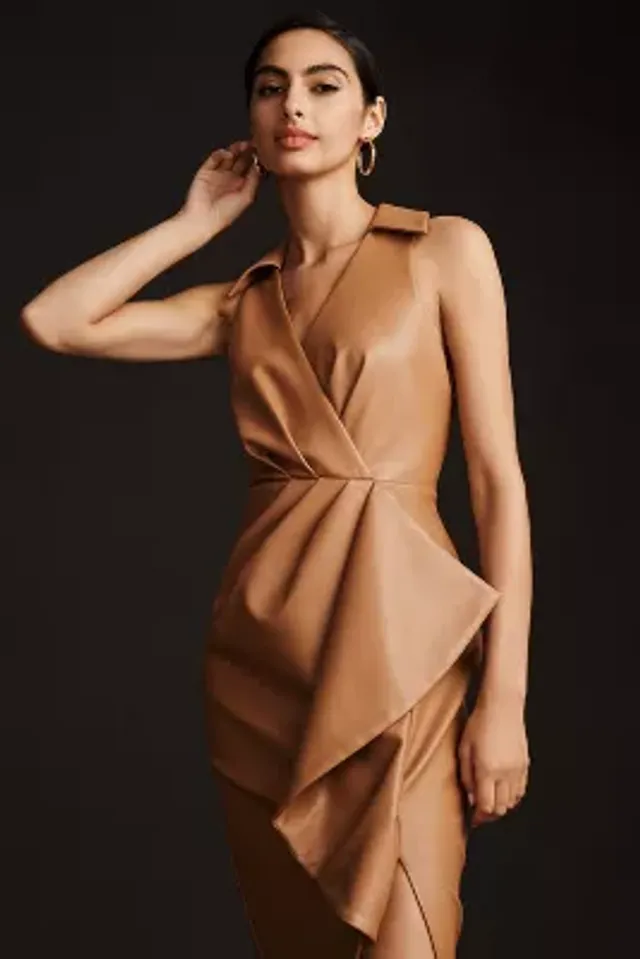 By Anthropologie Asymmetrical Slim Midi Dress