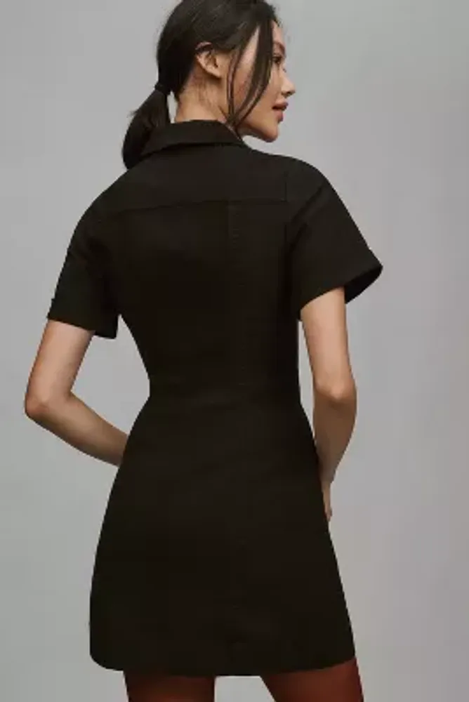 Maeve Short-Sleeve Collared Mini Shirt Dress