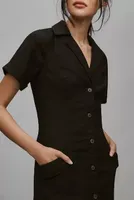 Maeve Short-Sleeve Collared Mini Shirt Dress