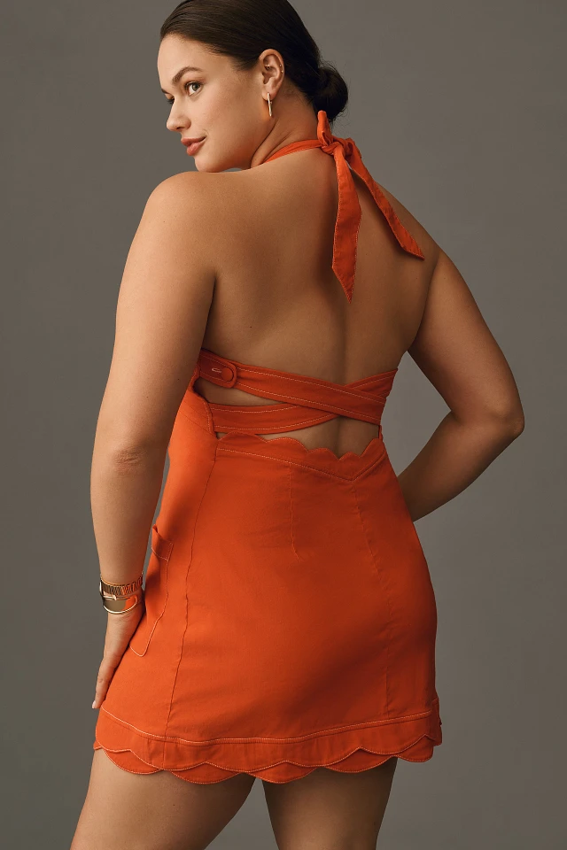 promgirl halter dress Open-Back Cut-Out Long Satin Halter Sexy Prom Dress– PromGirl main image 1